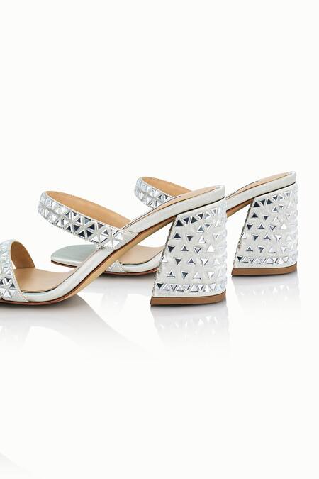 Shop_Riya Jaisinghani_Silver Crystals Kavya Embellished Satin Heels_Online_at_Aza_Fashions