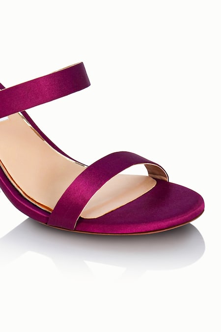 Kilby Purple Metallic Block Heel Sandals | Siren Shoes