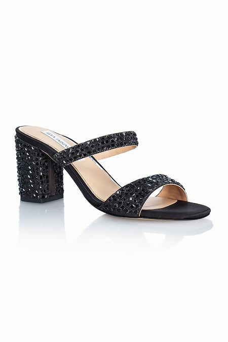 Riya Jaisinghani Nyra Crytal Embellished Block Heel Sandals 