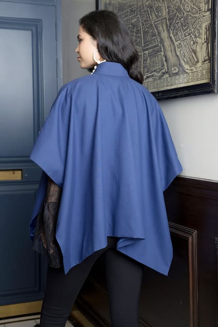 Rhe-Ana Tanzanite Pearl Embellished Cape 