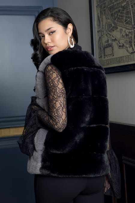 Rhe-Ana Aspen Faux Fur Half & Half Gilet 