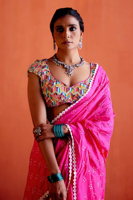 Karishma Khanduja Bareilly Chanderi Embroidered Blouse 