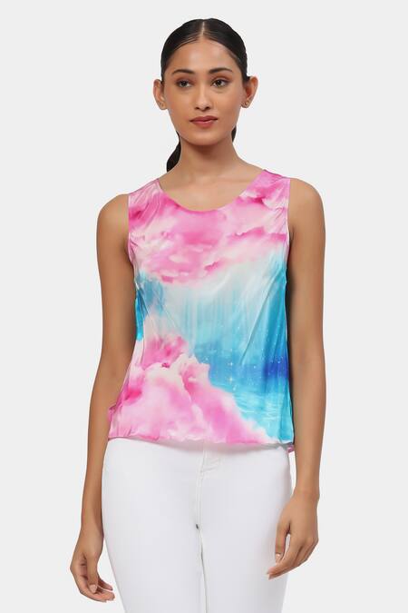 Buy Satya Paul Pink Organza Taffy Heaven Jacket With T-shirt Online at Aza Fashions Buy_Satya Paul_Pink Organza Taffy Heaven Jacket With T-shirt _Online_at_Aza_Fashions