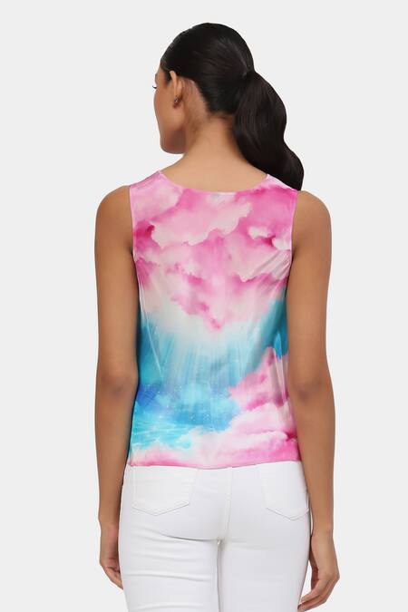 Buy Satya Paul Pink Organza Taffy Heaven Jacket With T-shirt Buy_Satya Paul_Pink Organza Taffy Heaven Jacket With T-shirt