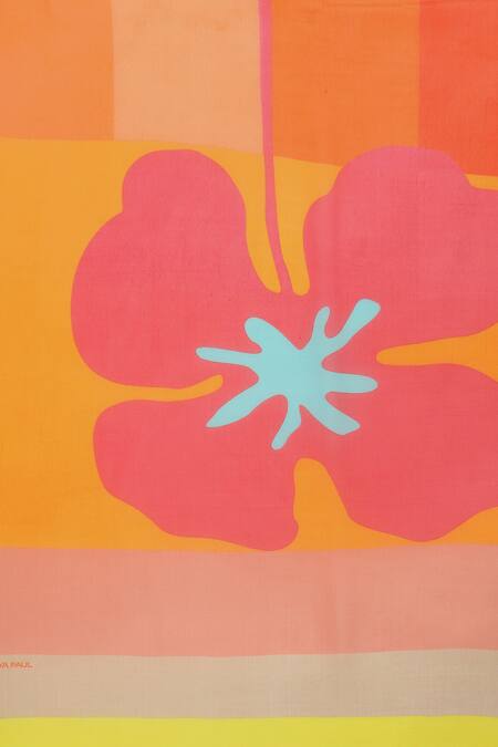 Satya Paul_Blue Georgette Summer Palatte Warm Printed Saree With Running Blouse_at_Aza_Fashions