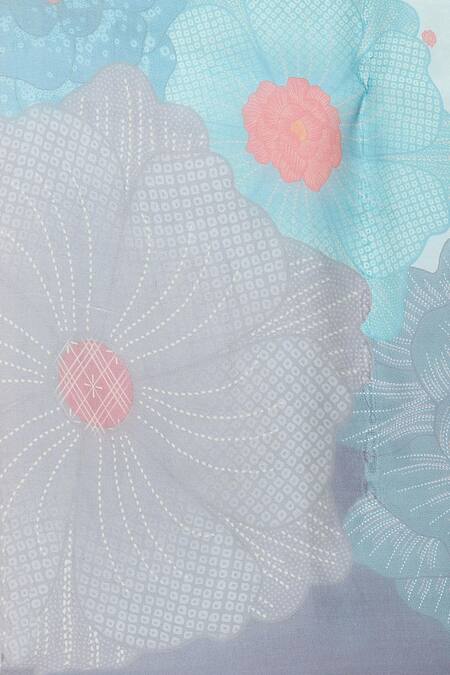 Buy_Satya Paul_Blue Cotton Bandeau Neck Floral Print Kurta And Salwar Set _Online_at_Aza_Fashions