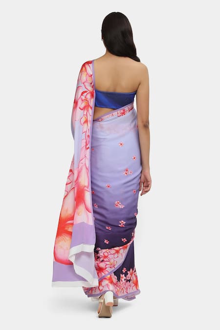 Satya Paul Via East Printed Saree With Running Blouse 