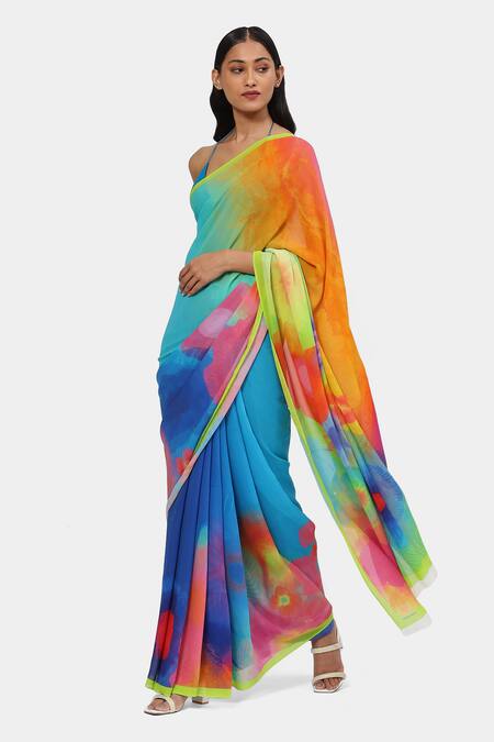 Buy Rainbow Sequinned Saree by Shobhtesh Enterprise at Amazon.in