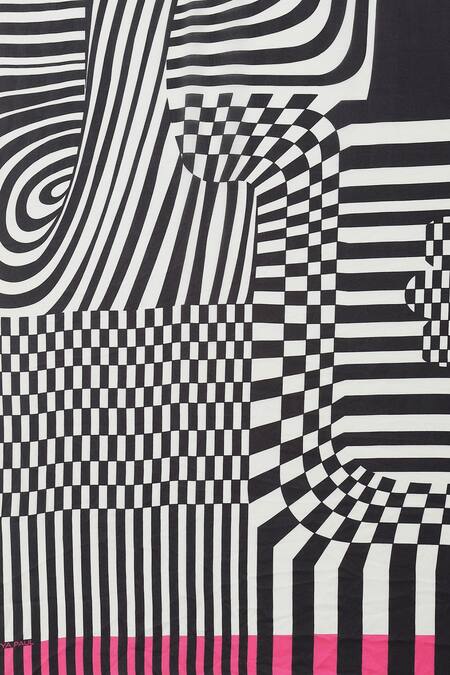 Satya Paul Black Satin, Georgette Illusion Saree With Running Blouse at Aza Fashions Satya Paul_Black Satin, Georgette Illusion Saree With Running Blouse _at_Aza_Fashions