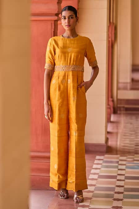 PUNIT BALANA Kasundi Banarasi Silk Woven Jumpsuit 