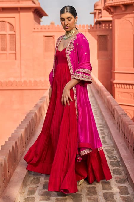 PUNIT BALANA Embroidered Jacket With Anarkali Set 