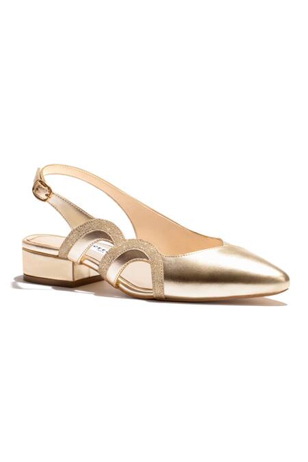 Oceedee_Gold Cutwork Designer Mules_Online_at_Aza_Fashions