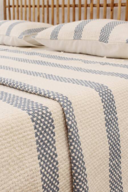 Buy House This Blue Cotton Woven Shivalik Bedcover Online at Aza Fashions Buy_House This_Blue Cotton Woven Shivalik Bedcover_Online_at_Aza_Fashions