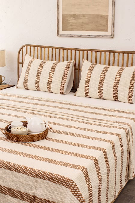 House This Shivalik Cotton Linear Woven Bedcover Set 