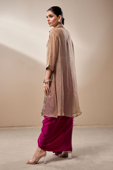 Aditi Somani Embroidered Dhoti Skirt Set With Jacket 