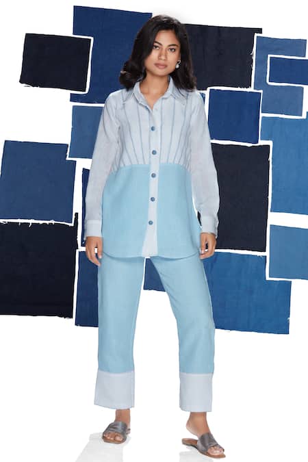 Savaaya Color Blocked Shirt & Pant Set 