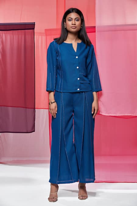 Savaaya Front Buttoned Top & Pant Set 