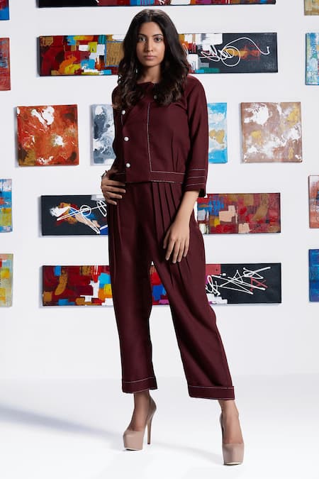 Savaaya Solid Shirt & Straight-Fit Pant Set 