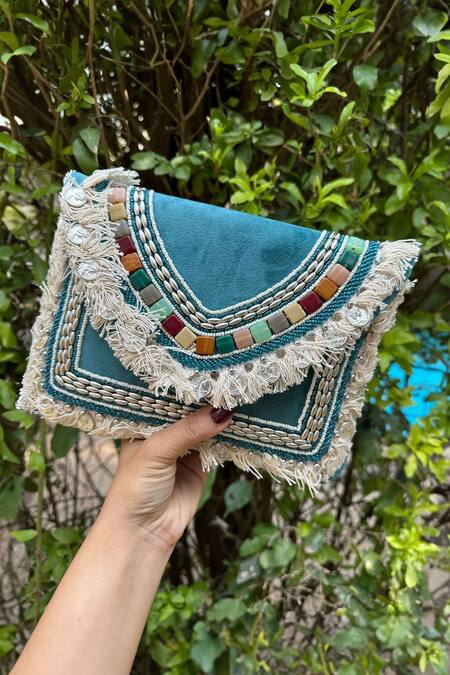 Stitched soles Banjara Bead Embellished Clutch 