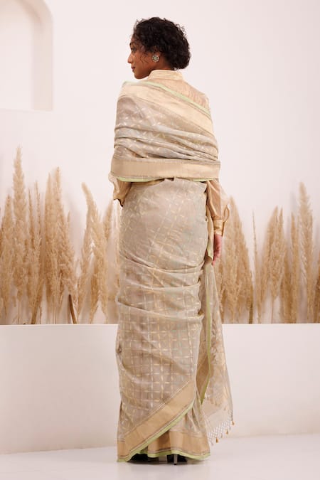 Chhaya Mehrotra Chandra Kadala Jamdani Saree With Shirt Blouse 