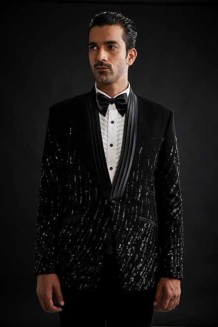 Sarab Khanijou Embellished Shawl Lapel Tuxedo Set 
