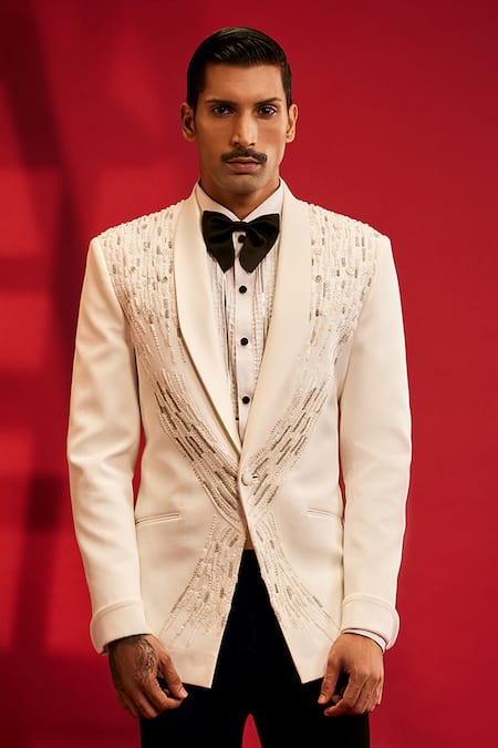 Sarab Khanijou Glistens Embellished Tuxedo & Pant Set 