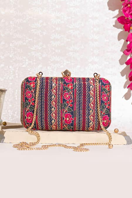 AMYRA Zuri Embroidered Box Clutch 