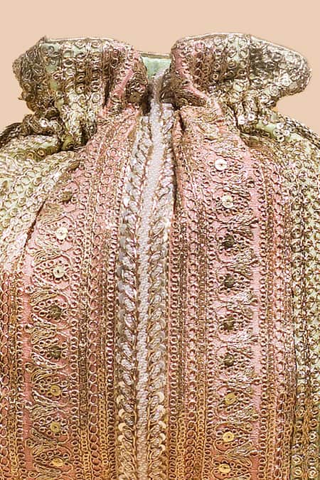 Amyra Pink Pearls, Zari, Embroidery Naaz Sequin Potli Online at Aza Fashions Amyra_Pink Pearls, Zari, Embroidery Naaz Sequin Potli _Online_at_Aza_Fashions