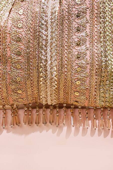 Shop Amyra Pink Pearls, Zari, Embroidery Naaz Sequin Potli Online at Aza Fashions Shop_Amyra_Pink Pearls, Zari, Embroidery Naaz Sequin Potli _Online_at_Aza_Fashions