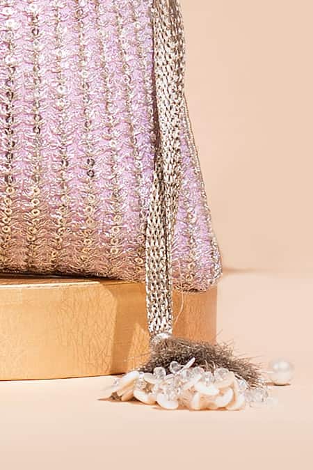 Shop Amyra Purple Zari, Embroidery Tara Zardozi Potli Online at Aza Fashions Shop_Amyra_Purple Zari, Embroidery Tara Zardozi Potli _Online_at_Aza_Fashions