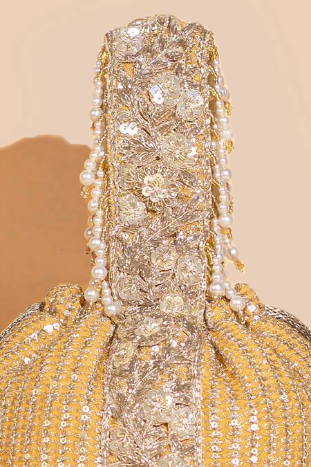 Amyra Orange Zari Tara Embroidered Potli Online at Aza Fashions Amyra_Orange Zari Tara Embroidered Potli _Online_at_Aza_Fashions