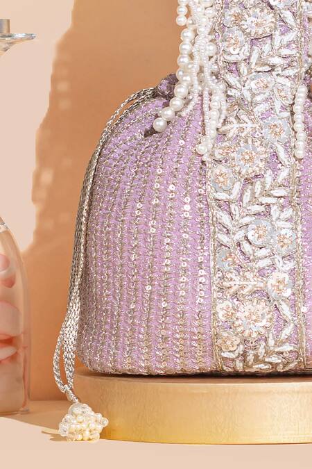 Buy Amyra Purple Zari, Sequins, Beads Tara And Zardozi Embroidered Bucket Bag Online at Aza Fashions Buy_Amyra_Purple Zari, Sequins, Beads Tara And Zardozi Embroidered Bucket Bag _Online_at_Aza_Fashions