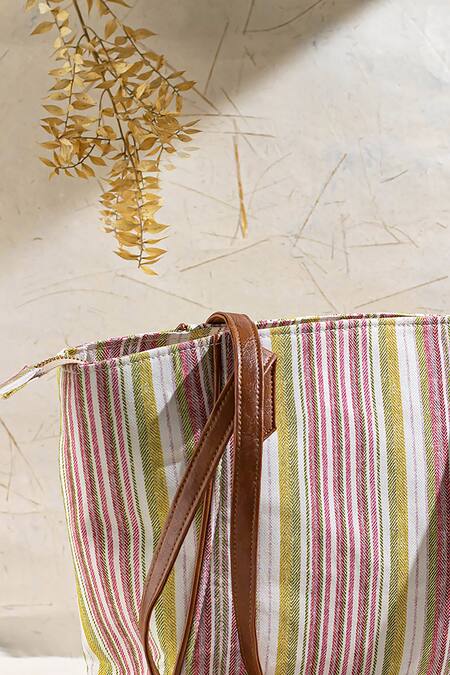 Amyra Brown New Yorker Striped Tote Bag Online at Aza Fashions Amyra_Brown New Yorker Striped Tote Bag _Online_at_Aza_Fashions