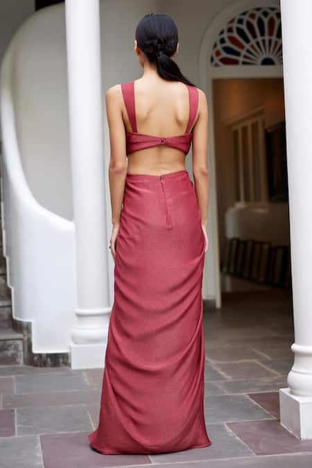 Parshya Overlap Shimmer Gown 