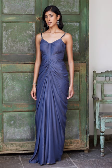 Parshya Draped Shimmer Gown 