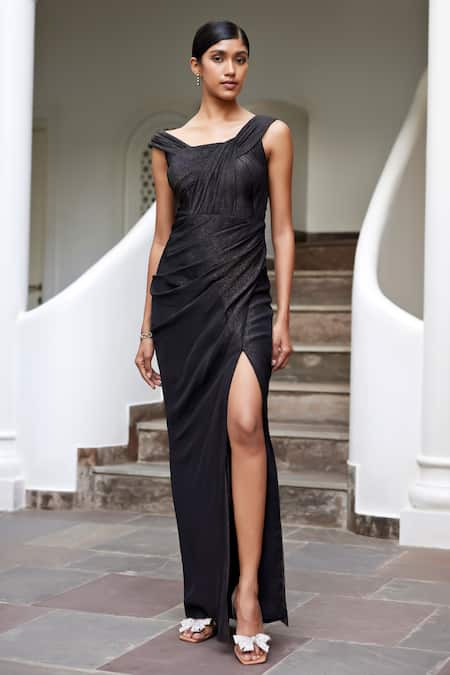 Parshya Off Shoulder Draped Gown 