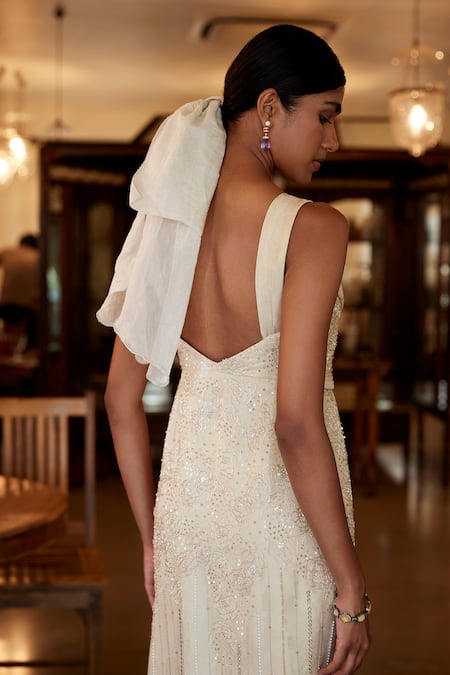 Parshya Bloom Paradise Embroidered Gown 