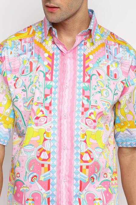 Shop_Loudless_Multi Color Cotton Aztecs Print Shirt_Online_at_Aza_Fashions