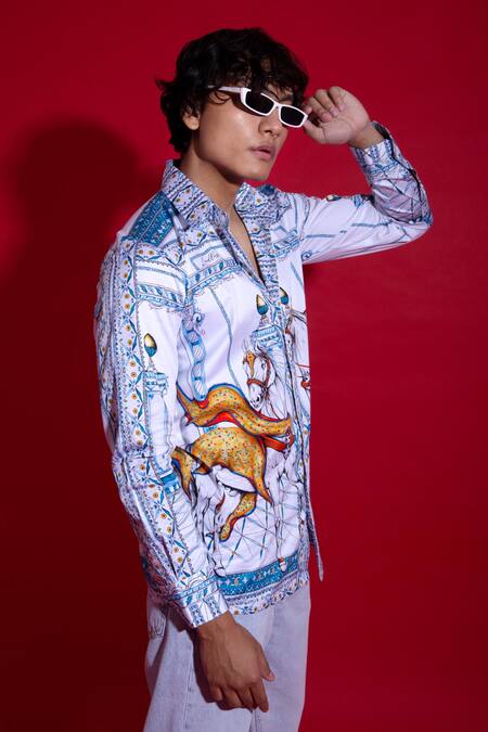 Buy_Loudless_Multi Color Cotton Cavaloy Print Shirt_Online_at_Aza_Fashions