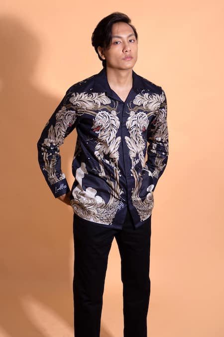 LoudLess Celestial Print Cotton Shirt 