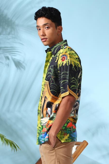 Buy_Loudless_Multi Color Cotton Embroidery Enchantment Print Shirt_Online_at_Aza_Fashions