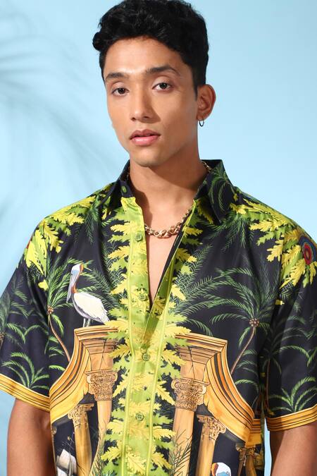 Shop_Loudless_Multi Color Cotton Embroidery Enchantment Print Shirt_Online_at_Aza_Fashions