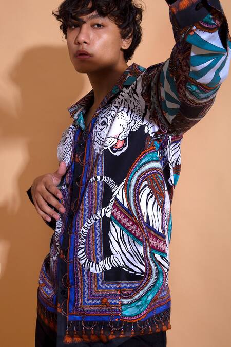Loudless_Multi Color Cotton Jadis Print Shirt_Online_at_Aza_Fashions