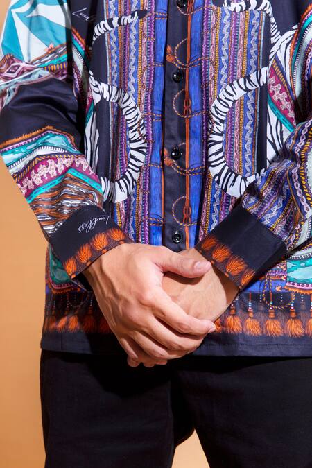 Loudless_Multi Color Cotton Jadis Print Shirt_at_Aza_Fashions