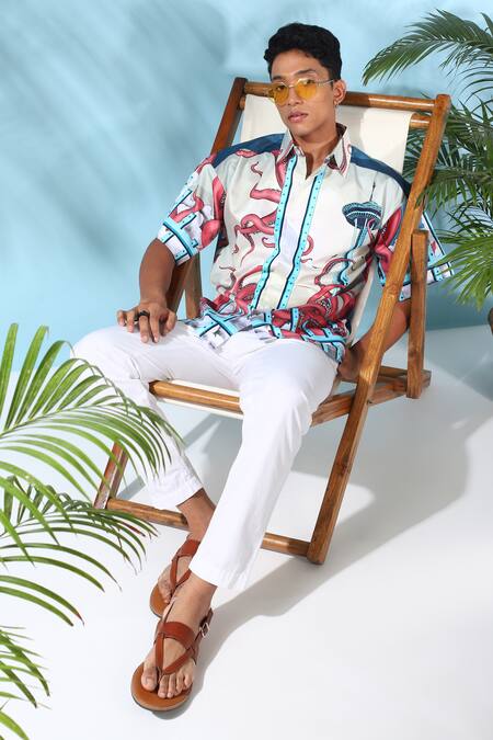 Buy_Loudless_Multi Color Cotton Kraken Print Shirt_Online_at_Aza_Fashions