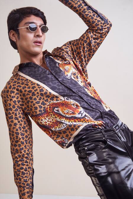 Loudless_Multi Color Cotton Leopard Print Shirt_Online_at_Aza_Fashions