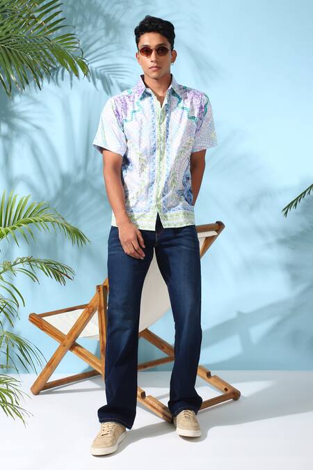 Buy_Loudless_Multi Color Cotton Mosaic Print Shirt_Online_at_Aza_Fashions