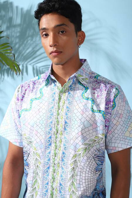 Shop_Loudless_Multi Color Cotton Mosaic Print Shirt_Online_at_Aza_Fashions