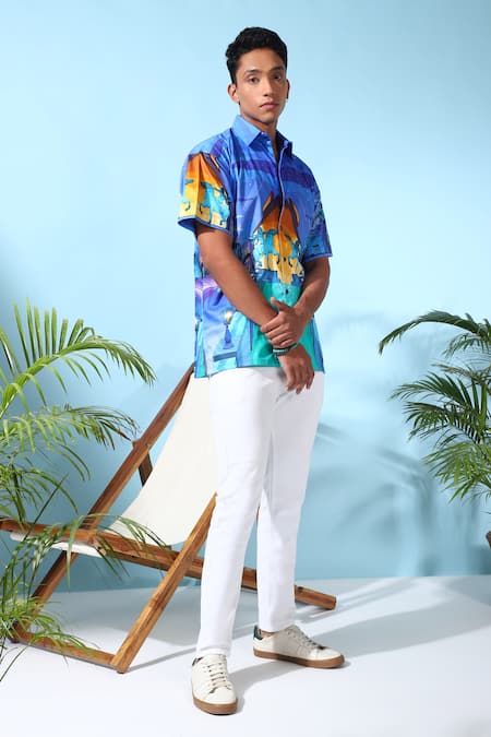 Shop_Loudless_Multi Color Cotton Night Life Print Shirt _at_Aza_Fashions