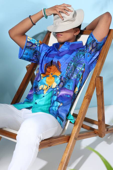 Buy_Loudless_Multi Color Cotton Night Life Print Shirt _Online_at_Aza_Fashions